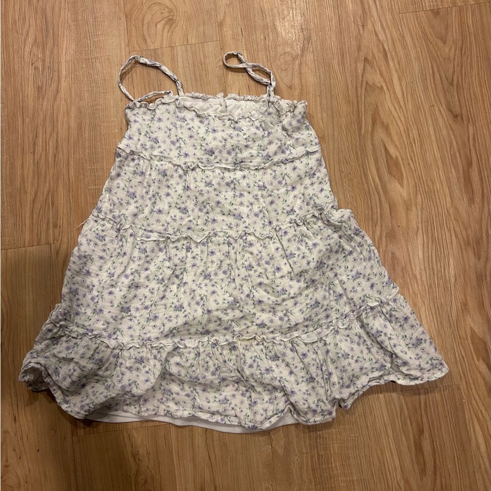 Full Tilt White and Purple Floral Mini Dress